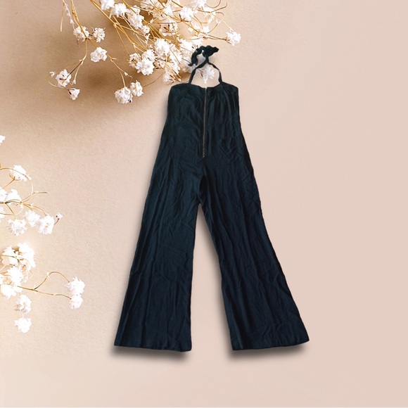 IHeart Halter Zip Overalls, Black - Picture 7 of 10